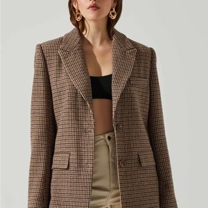 NWT ASTR the Label Pauline Houndstooth Oversized Blazer (Small)